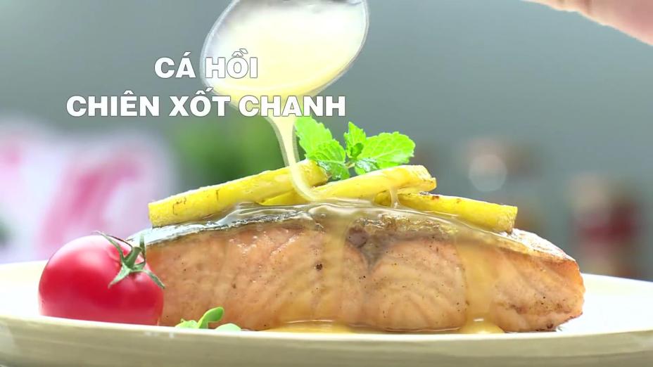 Cá hồi chiên sốt chanh