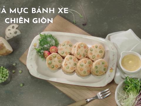 Cha muc banh xe chien gion Chả mực bánh xe chiên giòn