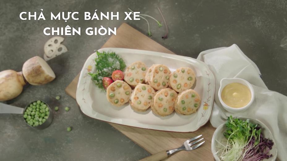 Cha muc banh xe chien gion Chả mực bánh xe chiên giòn