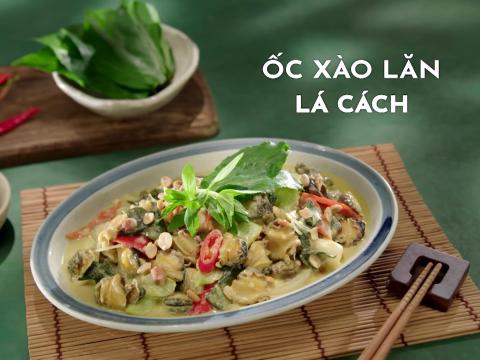 Oc xao lan la cach Ốc xào lăn lá cách