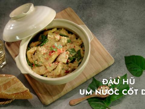 Dau hu um nuoc cot dua 1 Đậu hũ um nước cốt dừa