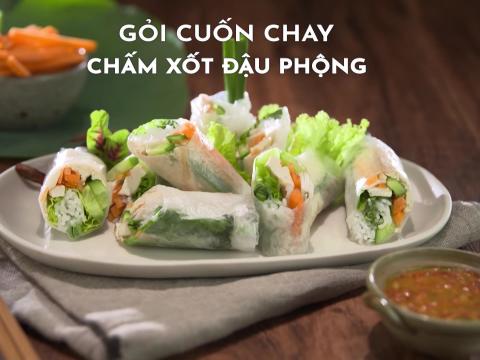 Goi cuon chay xot dau phong Gỏi cuốn chay xốt đậu phộng