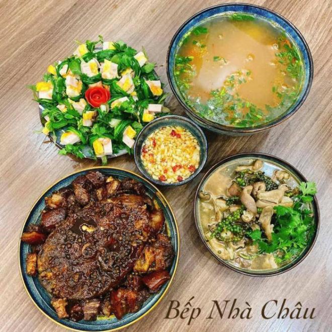 8X khoe hơn 30 mâm cơm đẹp như của đầu bếp, bố chồng suốt ngày khen “nấu gì cũng ngon”