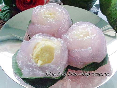 Bánh bột sắn dây hoa hồng mềm ngon, thanh mát