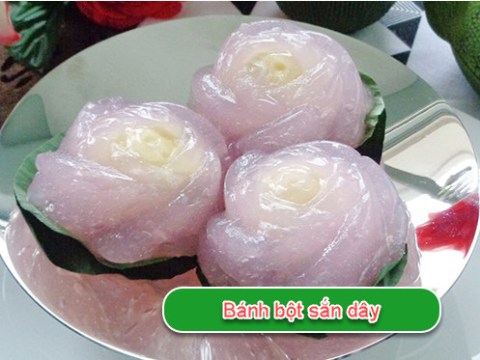 banh bot san day hoa hong mem ngon thanh mat Bánh bột sắn dây hoa hồng mềm ngon, thanh mát