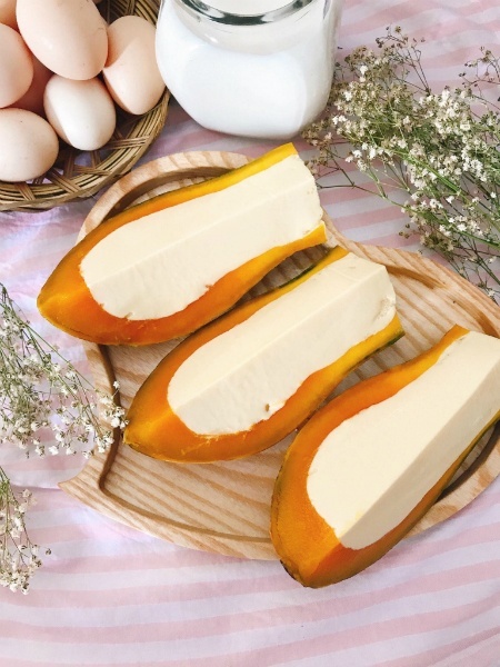 Bánh flan hấp bí đỏ tráng miệng bữa tối