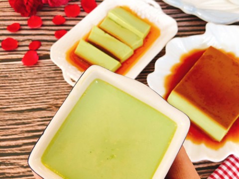 banh flan la dua Bánh flan lá dứa