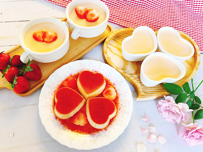 Bánh flan vị dâu