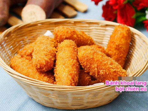 banh khoai lang tam bot chien xu kieu moi Bánh khoai lang tẩm bột chiên xù kiểu mới