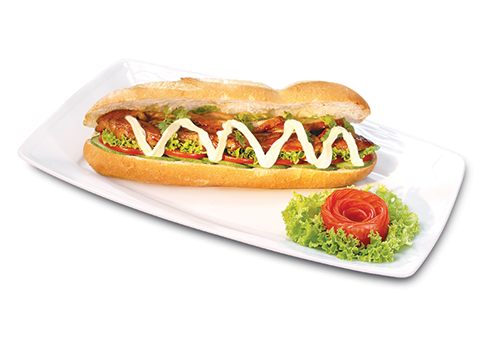 banh mi kep thit ga nuong tereyaki Bánh mì kẹp thịt gà nướng Tereyaki