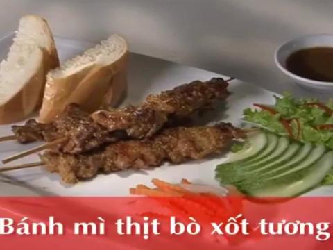 banh mi thit bo xot tuong Bánh mì thịt bò xốt tương