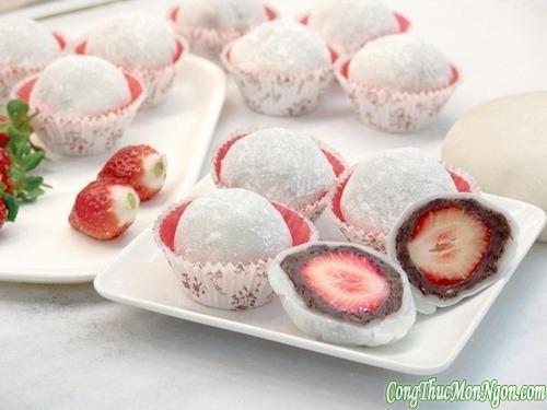 Bánh mochi dâu tây - nét tinh tế ẩm thực Nhật