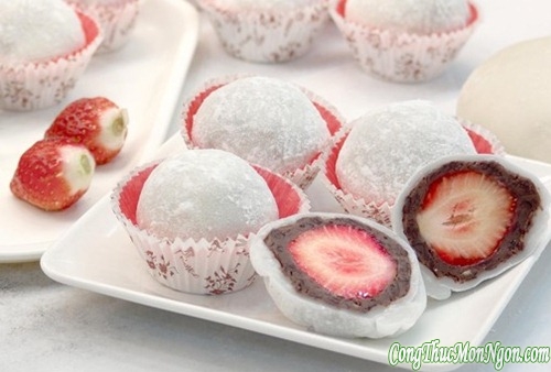 Bánh mochi dâu tây - nét tinh tế ẩm thực Nhật