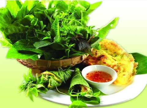 banh xeo rau dai mien tay Bánh xèo rau dại miền Tây