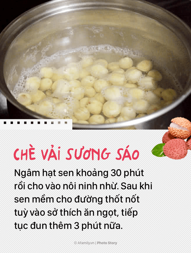 Biến tấu vải thiều nhàm chán thành món tráng miệng đặc sắc