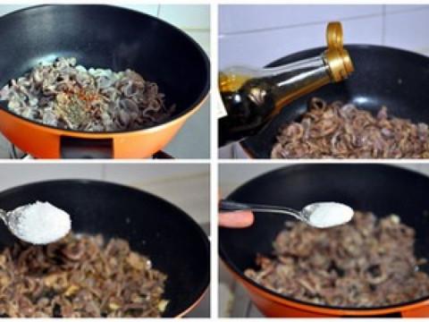 Bữa cơm đậm đà với lòng gà kho tiêu