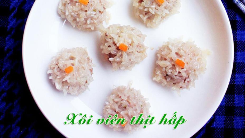 Bữa sáng ngon mắt ngon miệng với món xôi viên thịt hấp