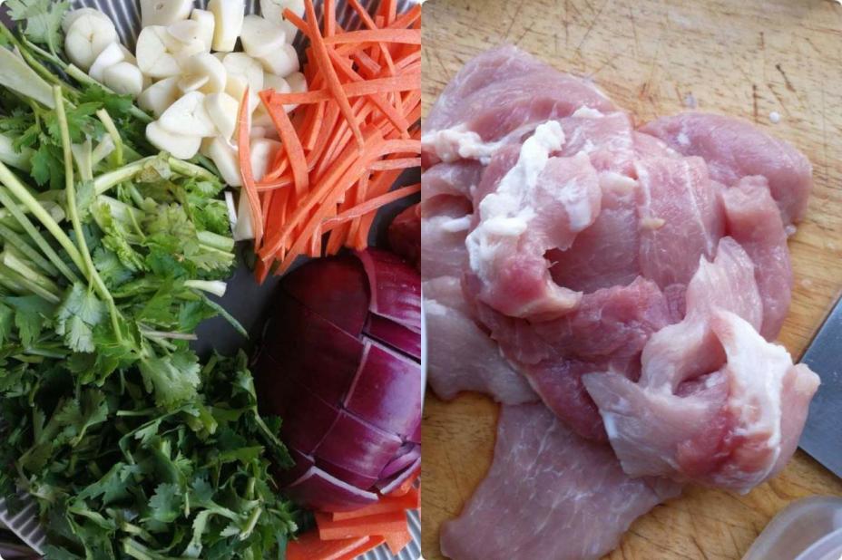 Bữa tối giản dị với thịt chiên giòn xào rau củ
