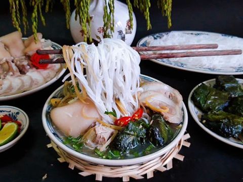 bun bung hoa chuoi thai binh Bún bung hoa chuối Thái Bình