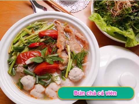 bun cha ca vien nong hoi cho bua sang Bún chả cá viên nóng hổi cho bữa sáng