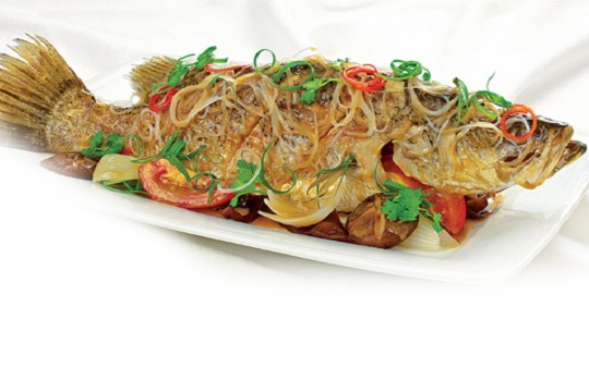 Cá chẽm chưng tương
