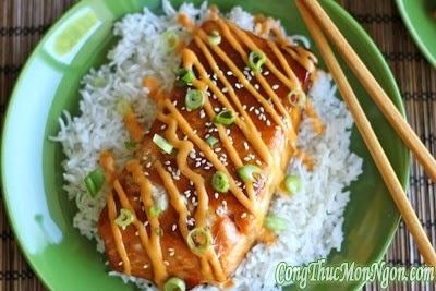 Cá hồi xốt Teriyaki đổi món cho bữa tối