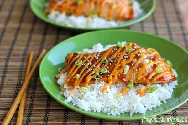 Cá hồi xốt Teriyaki đổi món cho bữa tối