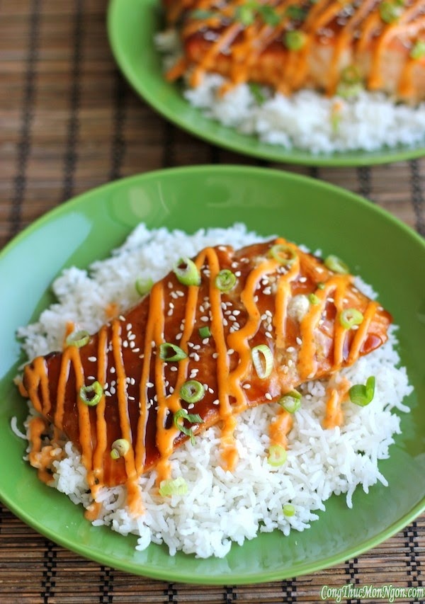 Cá hồi xốt Teriyaki đổi món cho bữa tối