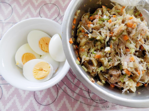 Cách làm bánh bao nhân thập cẩm tạo hình tám múi