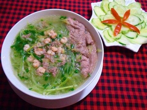 cach lam mon canh bau nau tom don gian ma ngon Cách làm món canh bầu nấu tôm đơn giản mà ngon