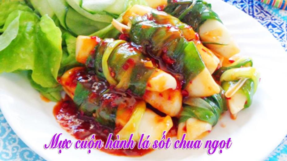 Cách làm món mực cuộn hành lá sốt chua ngọt đơn giản mà ngon