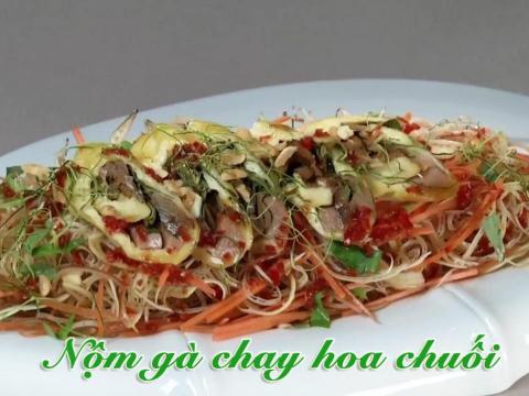 cach lam mon nom ga chay hoa chuoi ngon hap dan Cách làm món nộm gà chay hoa chuối ngon hấp dẫn