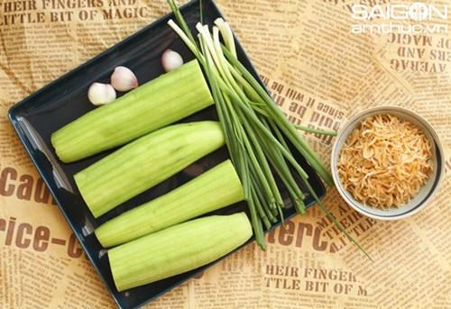 Cách làm món ruốc khô xào mướp hương thơm mát, dễ ăn