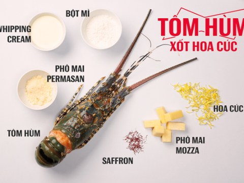 cach lam mon tom hum nuong xot hoa cuc Cách làm món tôm hùm nướng xốt hoa cúc