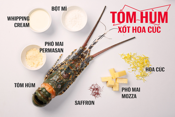 Cách làm món tôm hùm nướng xốt hoa cúc