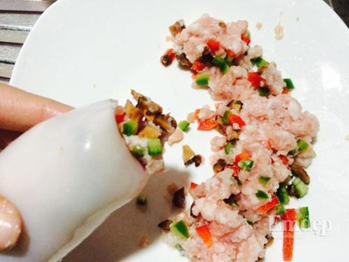 Cách làm mực nhồi thịt chiên, ăn là mê