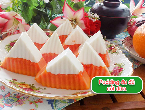 Cách làm pudding đu đủ cốt dừa ngon mát