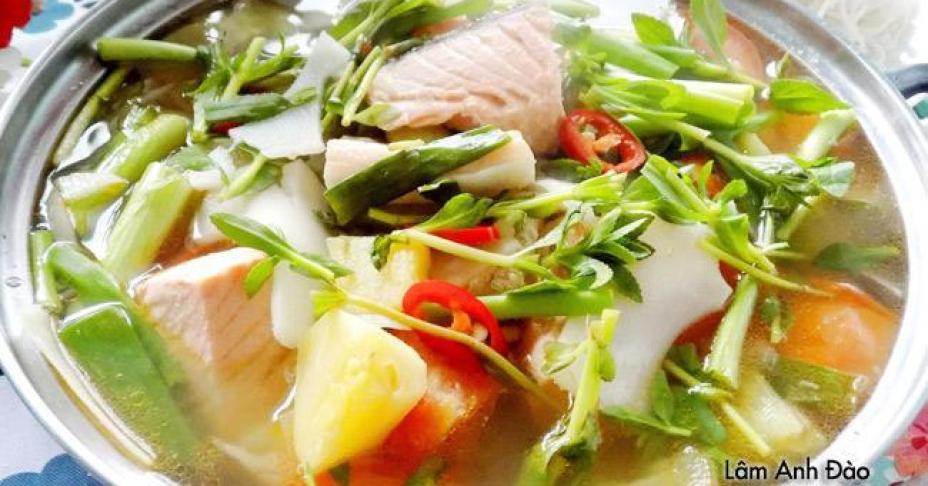 Cách nấu canh chua cá hồi thơm ngon đến giọt cuối cùng