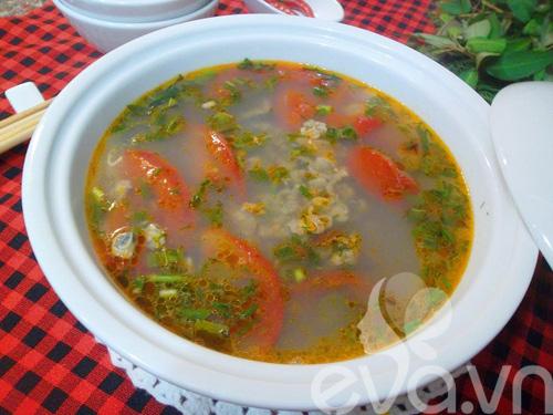 Cách nấu canh riêu hến chua chua ngon miệng