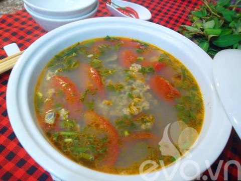 cach nau canh rieu hen chua chua ngon mieng Cách nấu canh riêu hến chua chua ngon miệng