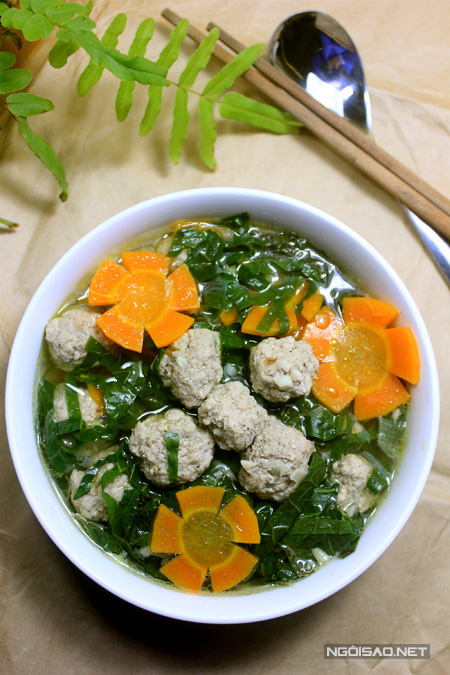 Cách nấu món canh lá lốt thịt viên đơn giản mà ngon