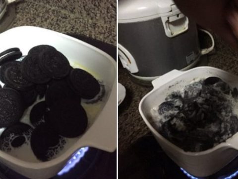 cai ket bat ngo khi nau com voi banh oreo Cái kết bất ngờ khi nấu cơm với bánh Oreo