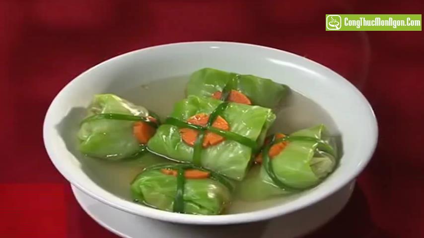 Canh bắp cải gói thịt