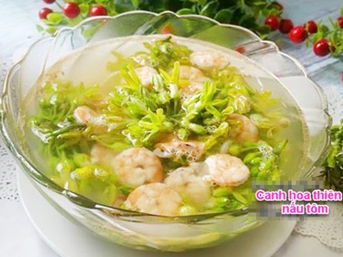 canh bong thien ly nau tom ngon mat cho ngay nang Canh bông thiên lý nấu tôm ngon mát cho ngày nắng