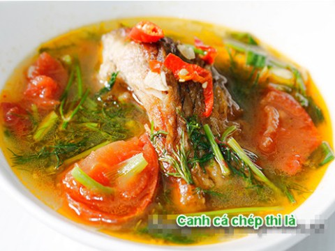 canh ca chep nau thi la nong hoi troi com Canh cá chép nấu thì là nóng hổi trôi cơm