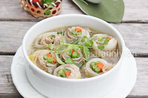 Canh cải thảo cuộn thịt ngọt thơm hấp dẫn