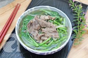 Canh cải xoong nấu thịt bò