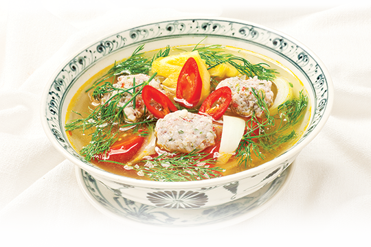 Canh chả mực thì là