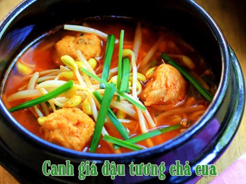 canh gia dau tuong cha cua ngon mieng hao com Canh giá đậu tương chả cua ngon miệng, hao cơm