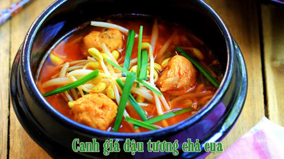 Canh giá đậu tương chả cua ngon miệng, hao cơm